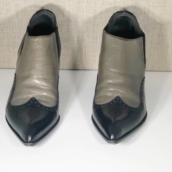 Miu Miu Spectator Taupe & Black Spectator Booties - Picture 2 of 7